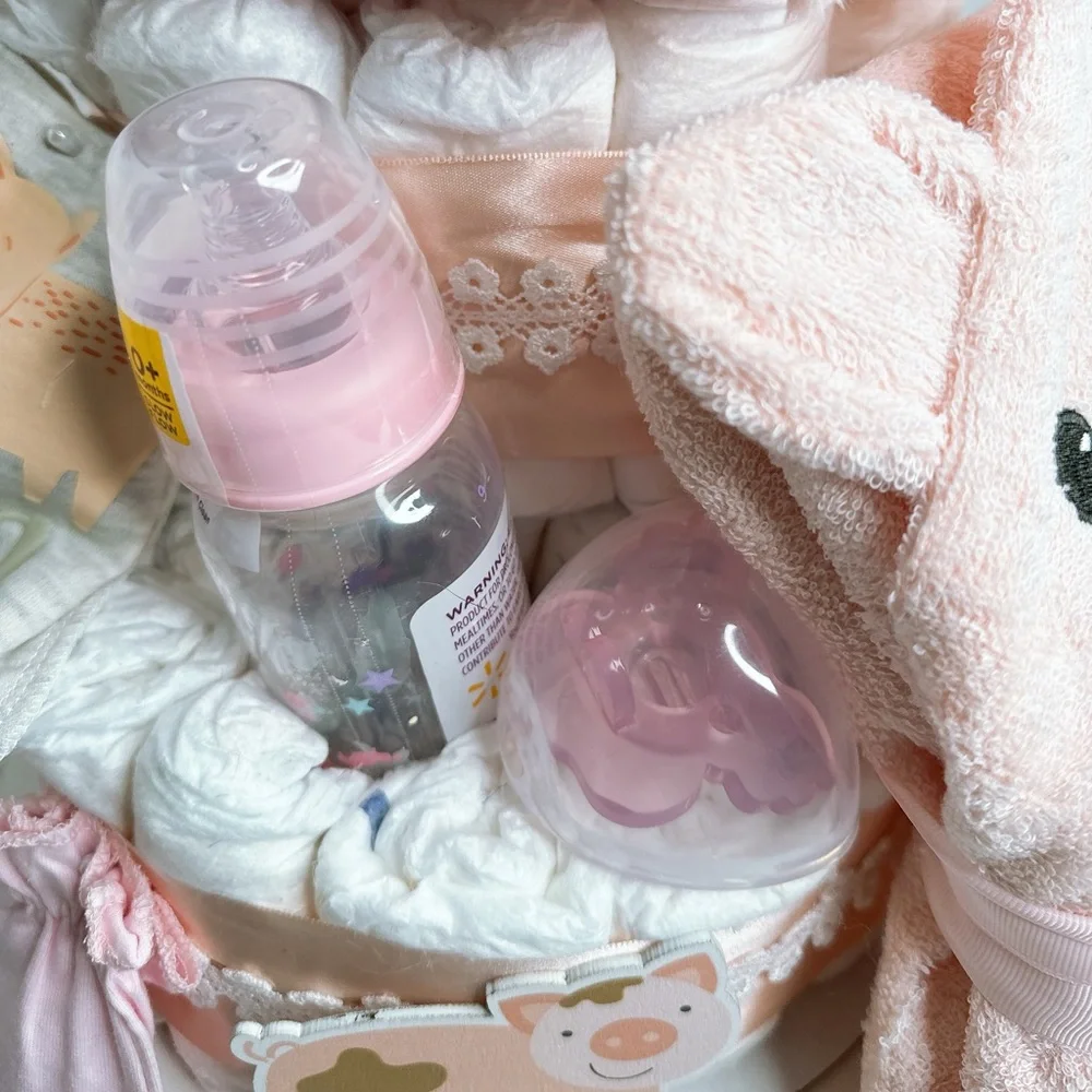 Piggy Diaper Cake, Farm Baby Shower